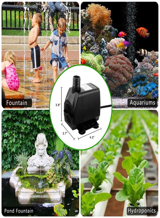 PULACO Large Flow: 800GPH（3000L/H）Submersible Pump with 6.5 ft Tubing, 45Watt Durable Fountain Water Pump With 4 Nozzles For Above 80 gallons Fish Tank or Pond - Image 2